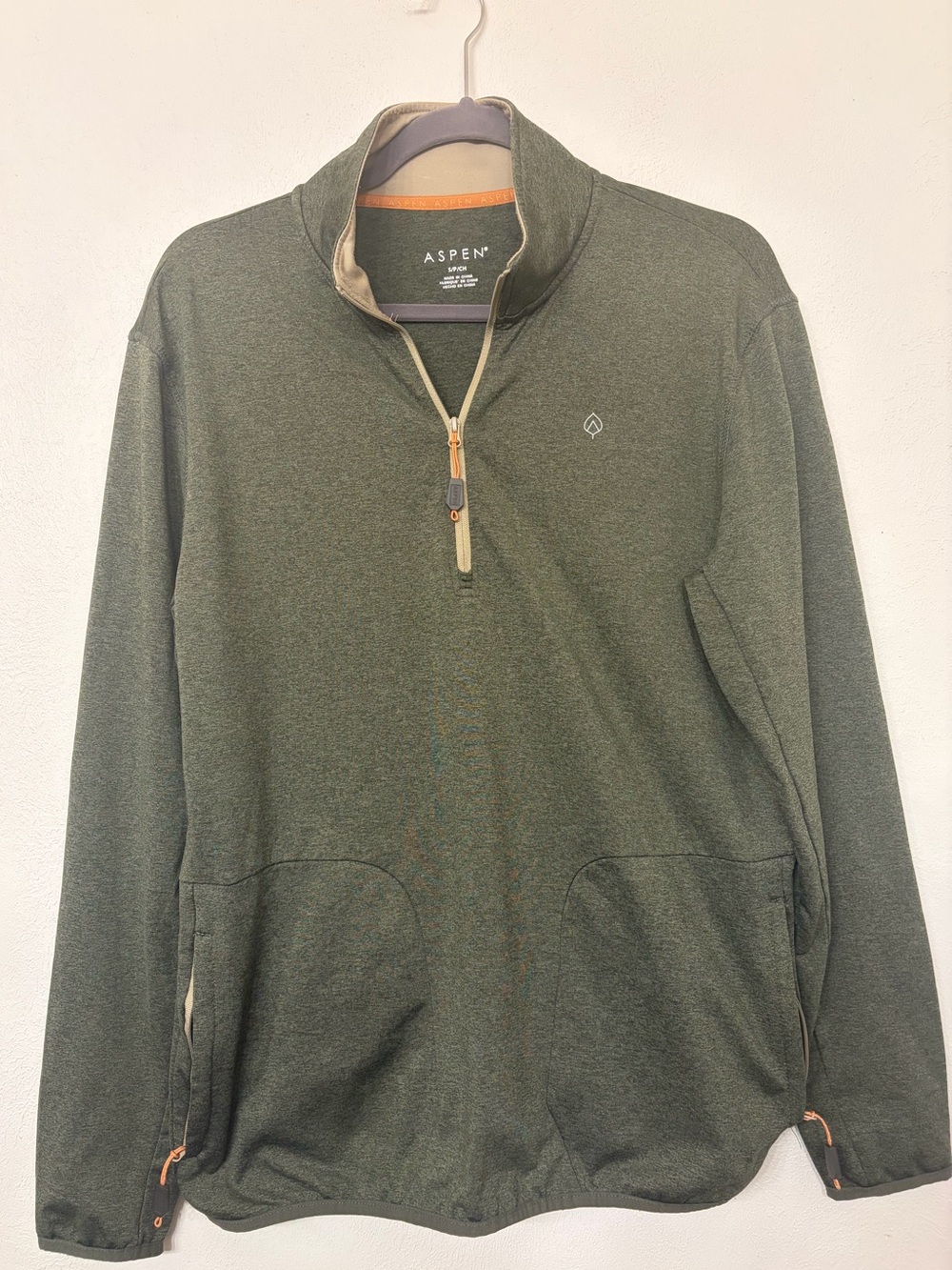 Aspen Men’s Olive Green Performance 1/4 Zip Pullover Size Small